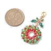 Christmas Wreath Glass Pendant Decorations HJEW-TA00264-3