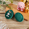 Oval Shape Velvet Rings Storage Gift Boxes CON-WH20001-06B-4