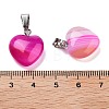 Natural Banded Agate Charms HEAR-PW0001-057-31-2