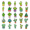 50Pcs PVC Self-Adhesive Cactus Stickers PW-WG90313-01-3