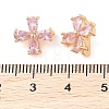 Brass Pave Cubic Zirconia Spacer Bars KK-B090-04G-02-3