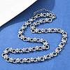 8MM 304 Stainless Steel Twisted Ring Link Chain Necklaces NJEW-Z105-04P-04-2