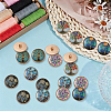 24Pcs 6 Styles 1-Hole Alloy Shank Buttons BUTT-CY0001-44B-4