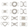 12Pcs 6 Styles Brass with Alloy Rhinestone Shoe Decoration FIND-HY0003-66-1