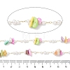 Handmade Natural Shell & ABS Imitation Beaded Chains CHS-F025-13G-02-3