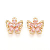 Brass Micro Pave Cubic Zirconia Charms KK-N262-111C-G-1