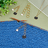 Alloy Enamel Black & White Cat Head Pendant Knitting Row Counter Chains HJEW-PH01834-4