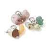 5Pcs Natural & Synthetic Mixed Gemstone Pendants PALLOY-JF05353-01-2