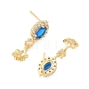 Brass Pave Cubic Zirconia Stud Earring Findings KK-C172-07G-2