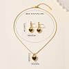 201 Stainless Steel Shell Heart Stud Earrings & Pendant Necklaces Sets for Women GN7262-2