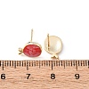 Brass Enamel Fish Stud Earrings EJEW-I322-05G-6