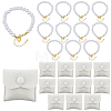 12Pcs Round ABS Plastic Imitation Pearl Bead Bracelets BJEW-OC00004-1