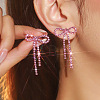 Brass Rhinestone Stud Earrings FS-WG4CB7C-16-1