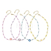 Polymer Clay Flower & Glass & Natural Trumpet Shell Beaded Necklaces for Women NJEW-JN06579-2