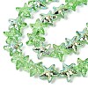 Electroplate Transparent Glass Beads Strands EGLA-Q136-01A-09-3
