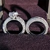 2Pcs Alloy with Crystal Rhinestone Finger Rings for Couple FS-WG6A3A8-04-3