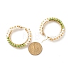 Glass Beads Braided Big Hoop Earrings EJEW-JE04848-03-4