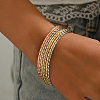 Circle Textured Stacking Brass Bracelet Set for Women SD4492-5