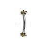 304 Stainless Steel Flat Round Cubic Zirconia Eyebrow Curved Barbell Rings WG8201B-06-1