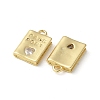 Rack Plating Brass Micro Pave Cubic Zirconia Pendants KK-P290-55G-2