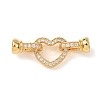 Brass Micro Pave Clear Cubic Zirconia Fold Over Clasps KK-D259-02A-G-1
