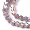 Opaque Solid Color Electroplate Glass Beads Strands LS-EGLA-A039-P2mm-B13-2
