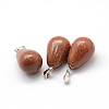 Teardrop Synthetic Goldstone Pendants G-Q435-14-2