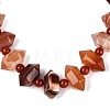 Natural Red Agate Round & Cone Beaded Necklaces NJEW-N064-03L-3