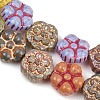 Painted Glass Beads Strands GLAA-F133-07H-4
