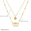 304 Stainless Steel Pave Clear Cubic Zirconia Mom Heart Pendant Double Layer Necklaces for Mother's Day WG85AFE-01-4