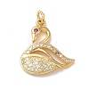 Rack Plating Brass Micro Pave Cubic Zirconia Pendants KK-K377-31G-1