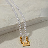 Alloy Number 111 Pendant Resin Imitation Pearl White Round Beaded Necklaces for Women FS-WGE7FDC-01-1