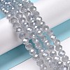 Electroplate Glass Beads Strands GLAA-K027-PL-A08-A-5