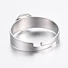 Tarnish Resistant Adjustable 304 Stainless Steel Finger Rings Components LS-STAS-G187-01P-6mm-2