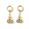 Brass Micro Pave Cubic Zirconia Charms ZIRC-G133-04G-1-1