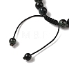 8mm Round Natural Kambaba Jasper Braided Bead Bracelets BJEW-C067-01B-21-4