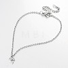 Mixed Shape Stainless Steel Pendant Anklets AJEW-AN00104-2