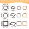 36Pcs 9 Style Iron Square Buckle Ring DIY-WR0006-68-2