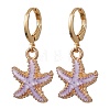 Alloy Enamel Starfish Hoop Earrings EJEW-JE06139-4