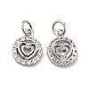 Brass Micro Pave Clear Cubic Zirconia Charms KK-E068-VB120-1