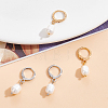 2 Pairs 2 Colors Plastic Imitaion Pearl Beaded Dangle Leverback Earrings EJEW-FI0001-03-7