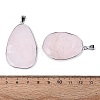 Natural Rose Quartz Pendants G-N362-04P-04-3