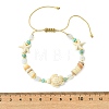 Adjustable Mixed Gemstone Beaded Braided Nylon Thread Anklets for Women Men AJEW-AN00844-01-4
