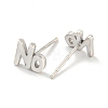 Rack Plated Word No Brass Stud Earrings for Women EJEW-Z048-10B-P-2