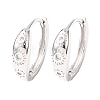 Fireworks 925 Sterling Silver Micro Pave Clear Cubic Zirconia Hoop Earrings EJEW-K317-02P-4