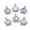 UV Plating Alloy Glass Pendants FIND-K032-07P-1