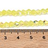 Electroplate Transparent Glass Beads Strands EGLA-K015-18F-4