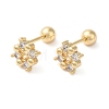 Square Bow Brass Micro Pave Clear Cubic Zirconia Ear Plug Gauges EJEW-L289-03G-03-1