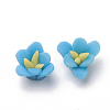 Handmade Polymer Clay Flower Beads X-CLAY-S089-09-3