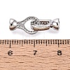 Brass Micro Pave Clear Cubic Zirconia Fold Over Clasps KK-Q074-15P-3